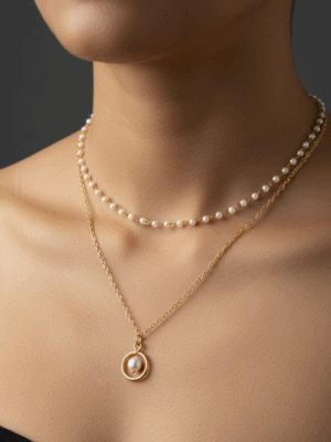 Dew Drops with pearlish neckpiece