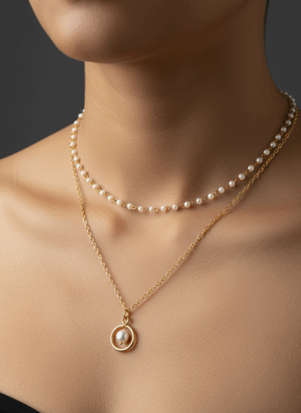 Dew Drops with pearlish neckpiece