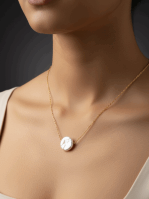 Coin Pearl drop Neckpice