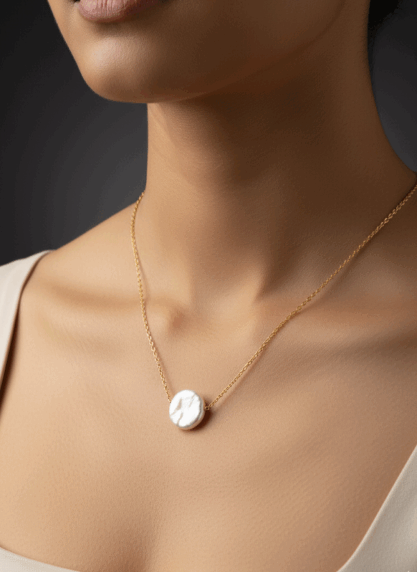 Coin Pearl drop Neckpice